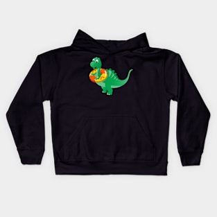 T-Rex Can't Swim Funny Swimming Kids Hoodie